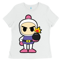 White bomberman Ladies Tee - artisFamous