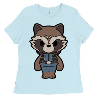 Baby Blue rocket racoon chibi Ladies Tee - artisFamous