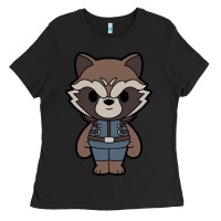 Black rocket racoon chibi Ladies Tee - artisFamous