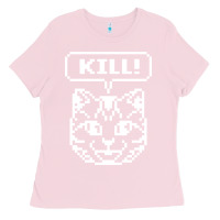 Bubblegum Pink kill no more heroes cat Ladies Tee - artisFamous