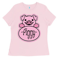Bubblegum Pink pig piggy costume Ladies Tee - artisFamous