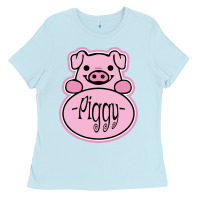 Baby Blue pig piggy costume Ladies Tee - artisFamous