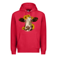 Cardinal hereford cattle sunflowers heifer Premium Hoodie - Jasminsmagicworld