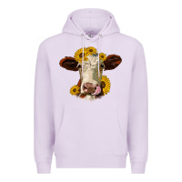 Lilac hereford cattle sunflowers heifer Premium Hoodie - Jasminsmagicworld