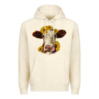 Sandshell hereford cattle sunflowers heifer Premium Hoodie - Jasminsmagicworld