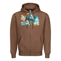 Chestnut winter snowman coffee cups Zipper Hoodie - AdoDesignShop