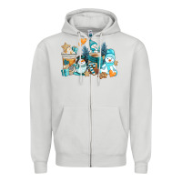 Dove Grey winter snowman coffee cups Zipper Hoodie - AdoDesignShop