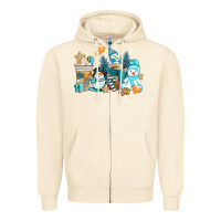 Sandshell winter snowman coffee cups Zipper Hoodie - AdoDesignShop
