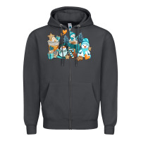 Smoke winter snowman coffee cups Zipper Hoodie - AdoDesignShop