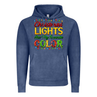 Vintage Denim christmas lights are my favorite color Vintage Hoodie - FaDigitalArtStudio