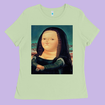 Fernando Botero Mona Lisa Ladies Tee Designed By Artisfamous