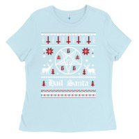 Baby Blue hail santa ugly christmas sweater   sweatshirt Ladies Tee - artisFamous