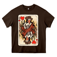 Chocolate Brown Queen Of Hearts Cowgirl Heavy Core Tee - HowdyJamesFarm