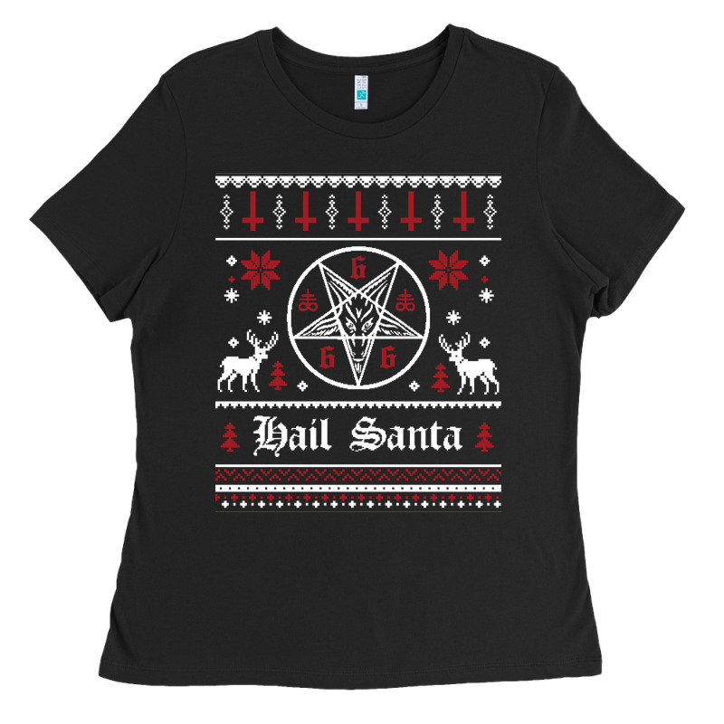 Hail Santa Ugly Christmas Sweater   Sweatshirt Ladies Tee by artisFamous | Teevron
