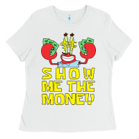 White mr krabs show me the money Ladies Tee - artisFamous
