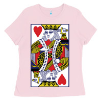 Bubblegum Pink king of hearts Ladies Tee - artisFamous