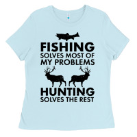 Baby Blue funny fishing and hunting Ladies Tee - artisFamous