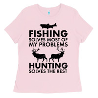 Bubblegum Pink funny fishing and hunting Ladies Tee - artisFamous