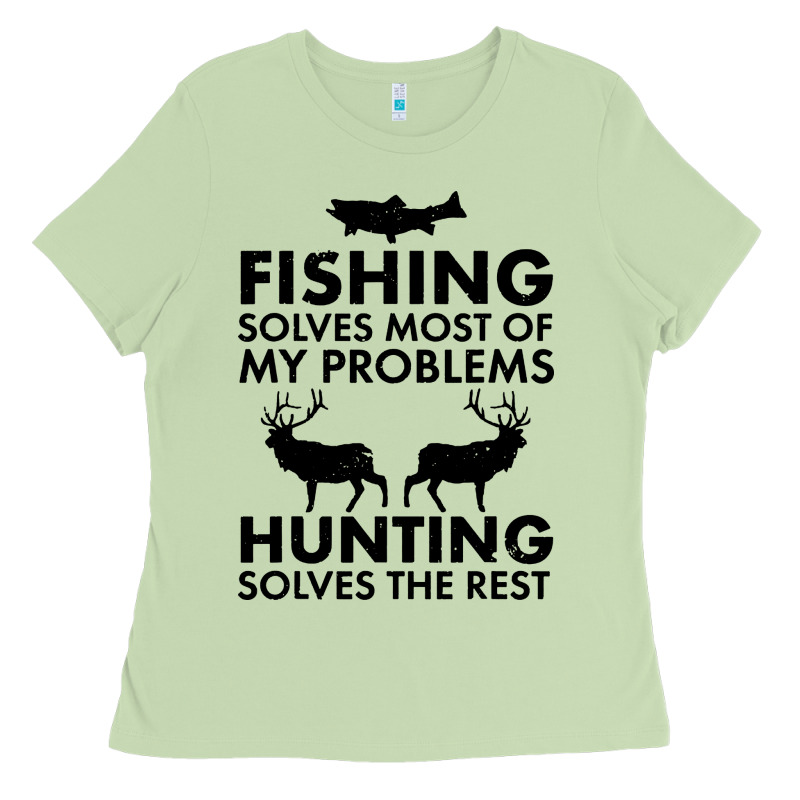 Funny Fishing And Hunting Ladies Tee by artisFamous | Teevron