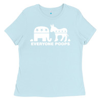 Baby Blue everyone poops Ladies Tee - artisFamous