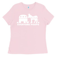 Bubblegum Pink everyone poops Ladies Tee - artisFamous