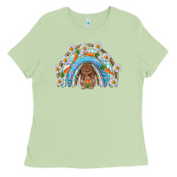 Matcha Easter Bunny with carrot rainbow Easter Day Ladies Tee - HowdyJamesFarm