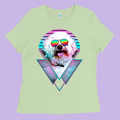 Bichons Frise Dog Vintage Ladies Tee Designed By Artisfamous