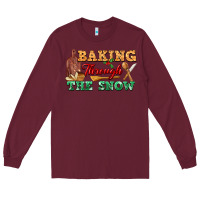 Burgundy baking through the snow Long Sleeve Tee - FaDigitalArtStudio