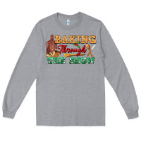 Heather Grey baking through the snow Long Sleeve Tee - FaDigitalArtStudio