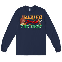 Navy baking through the snow Long Sleeve Tee - FaDigitalArtStudio