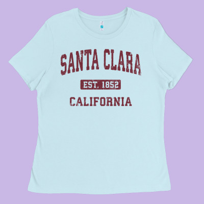 Santa Clara Cali Ca Vintage Athletic Sports Design Ladies Tee Designed By Artisfamous