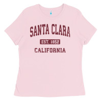 Bubblegum Pink santa clara cali ca vintage athletic sports design Ladies Tee - artisFamous