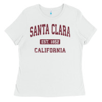 White santa clara cali ca vintage athletic sports design Ladies Tee - artisFamous