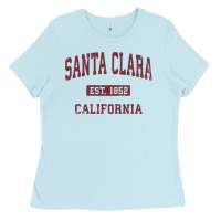 Santa Clara Cali Ca Vintage Athletic Sports Design Ladies Tee | Teevron