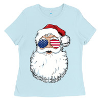 Baby Blue santa claus  u.s.a sunglasses christmas in july santa Ladies Tee - artisFamous