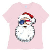 Bubblegum Pink santa claus  u.s.a sunglasses christmas in july santa Ladies Tee - artisFamous