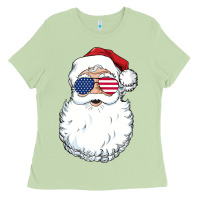 Matcha santa claus  u.s.a sunglasses christmas in july santa Ladies Tee - artisFamous