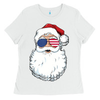 White santa claus  u.s.a sunglasses christmas in july santa Ladies Tee - artisFamous
