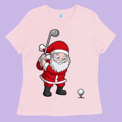Santa Claus Golf Christmas Golfer Golfing Gift Ladies Tee Designed By Artisfamous