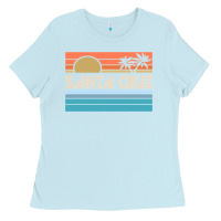 Baby Blue santa c.r.u.z cali sunset 70s 80s surfer summer sun Ladies Tee - artisFamous