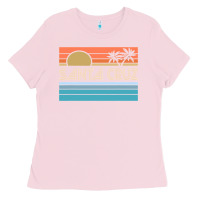 Bubblegum Pink santa c.r.u.z cali sunset 70s 80s surfer summer sun Ladies Tee - artisFamous