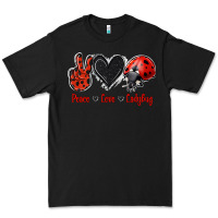 Black Peace Love Ladybug Premium Tee - Jasminsmagicworld