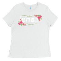White santa c.r.u.z cali  floral hibiscus flower Ladies Tee - artisFamous