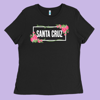 Santa C.r.u.z Cali  Floral Hibiscus Flower Ladies Tee Designed By Artisfamous