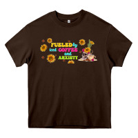 Chocolate Brown fueled by ıced coffee and anxiety Heavy Core Tee - TumblerDesignByShophia