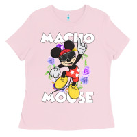 Bubblegum Pink macho mouse Ladies Tee - artisFamous