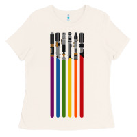 Bone rainbow lightsaber Ladies Tee - artisFamous