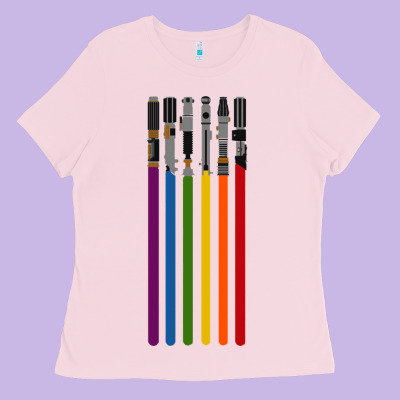 Rainbow Lightsaber Ladies Tee Designed By Artisfamous