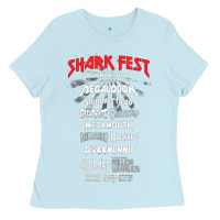 Baby Blue shark fest Ladies Tee - artisFamous