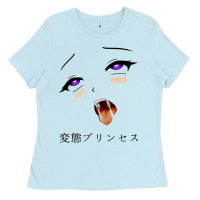 Baby Blue ahegao face girl Ladies Tee - artisFamous
